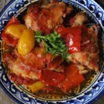 Luscious chicken with red peppers and tomatoes