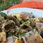 Farro pasta with pioppini mushrooms