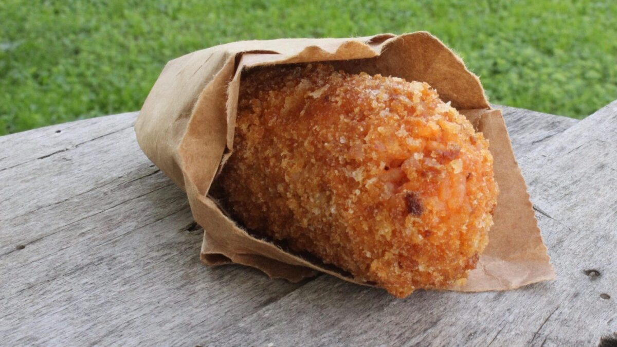 Luscious meat and cheese stuffed rice balls
