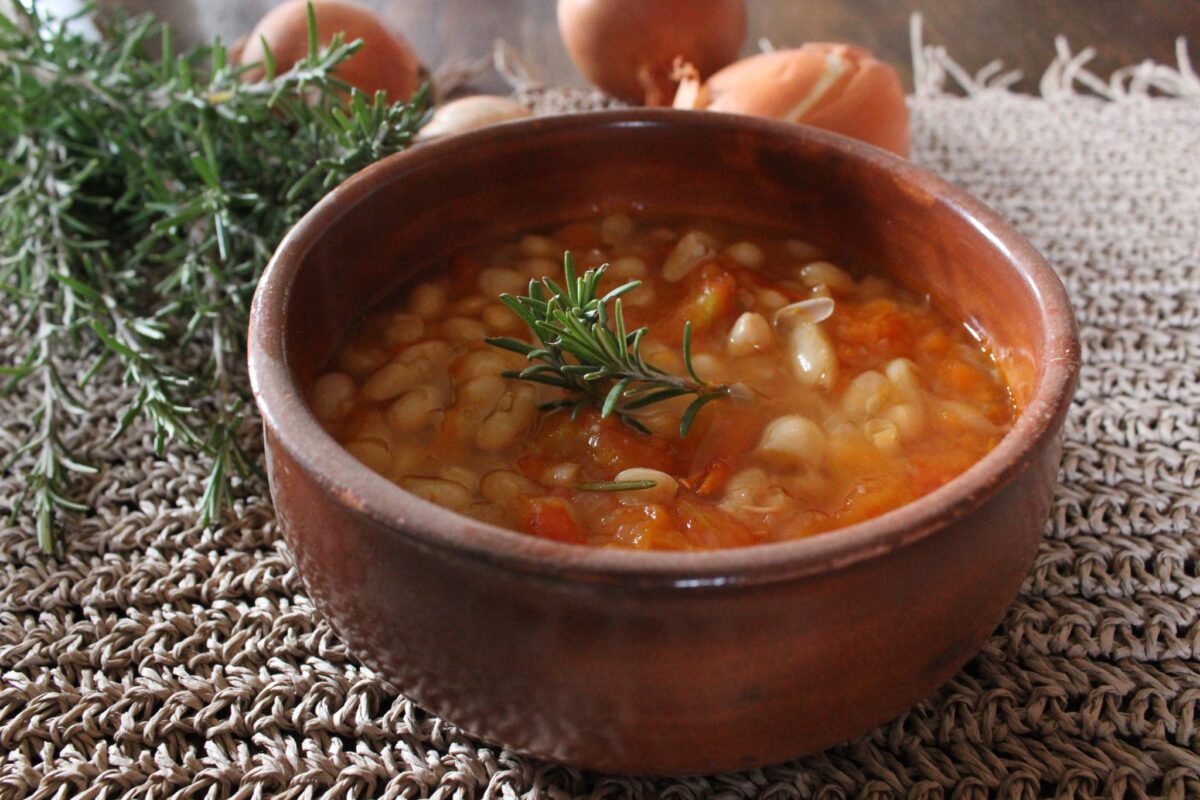 Luscious white bean soup with tomatoes and rosemary makes a delicious and comforting winter soup