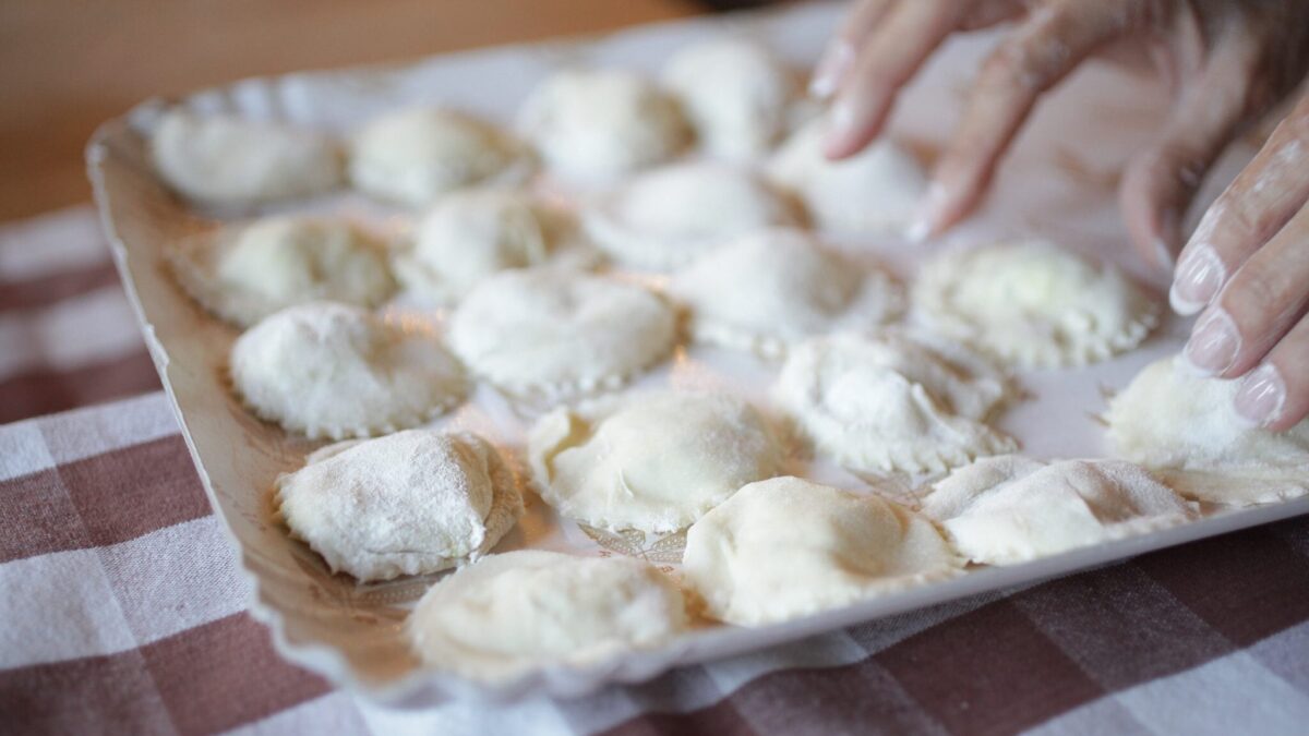 Ravioli Caprese just made and ready to cook and serve!