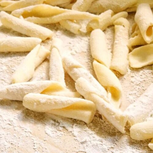 Ferretti pasta, a southern Italian eggless pasta, is a delightfully fun pasta to make with children. Serve with almost any sauce; a great ragù is ideal!