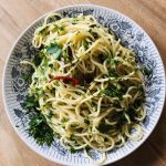 Aglio, Olio, Peperoncino Spaghetti with garlic and chili pepper