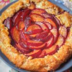 Freshly baked plum tart