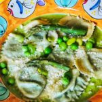 Spring Ravioli: Stinging Nettle and Ricotta Filling with Spring Peas, Fava Beans & Asparagus