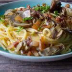Spaghetti alla Carbonara with Artichoke Wedges incorporates this delicious seasonal vegetable into a luscious classic Roman recipe