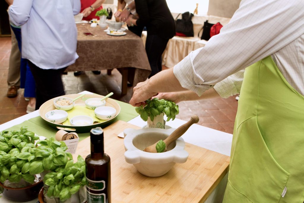 Pesto making lesson