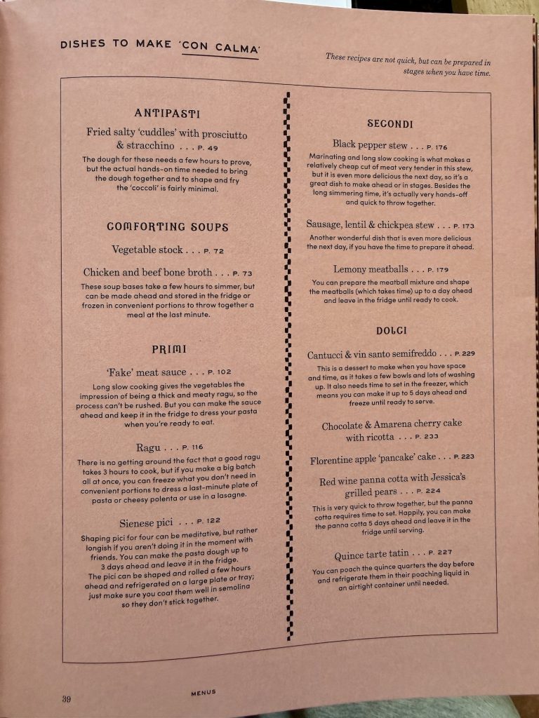 Winter in Tuscany recipes and menus